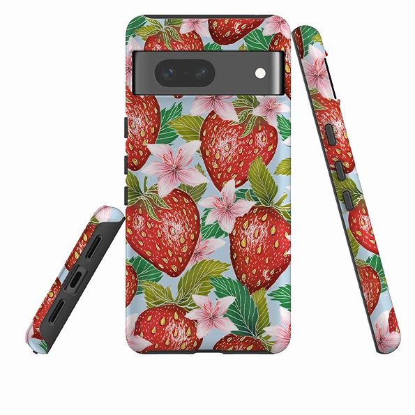 Classic Texture Google Tough Case -  Blue Strawberries By Catherine Rowe