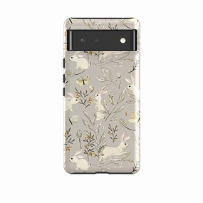 Soft Design Google Tough Case -  Bunnies Grey By Katherine Quinn