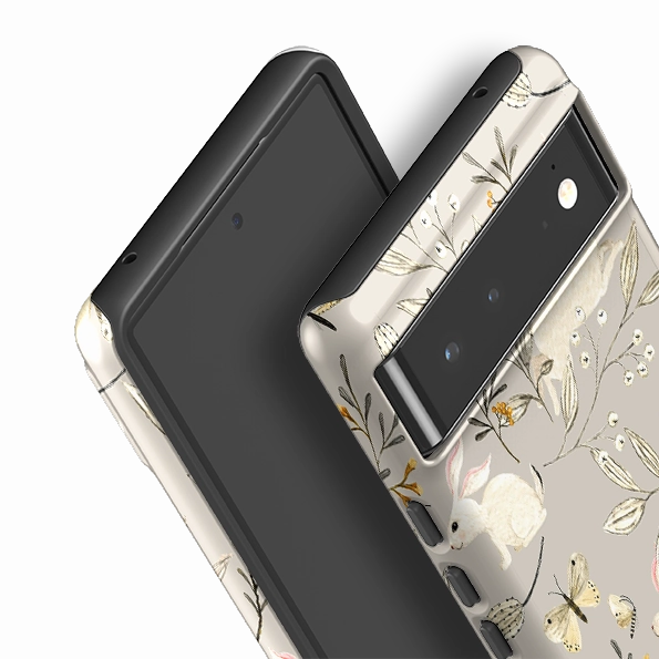 Google Tough Case -  Bunnies Grey By Katherine Quinn Durable Coating