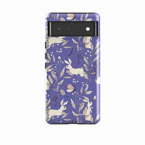 Minimal Feature Google Tough Case -  Bunnies Periwinkle By Katherine Quinn