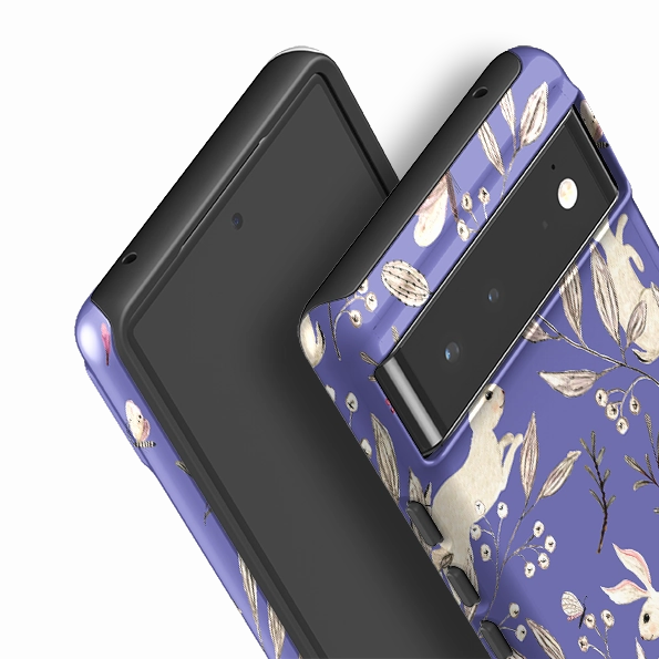 Compact Texture Modern Minimalism Google Tough Case -  Bunnies Periwinkle By Katherine Quinn