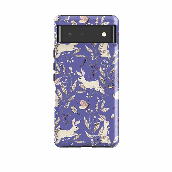 Minimal Feature Google Tough Case -  Bunnies Periwinkle By Katherine Quinn