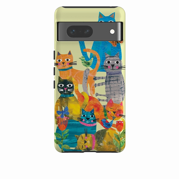 Rugged Texture Vivid Detail Google Tough  Case - Cat Party By Tracey English