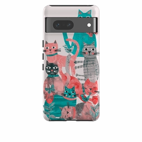High Quality Color Finish Google Tough  Case - Cat Party II By Tracey English