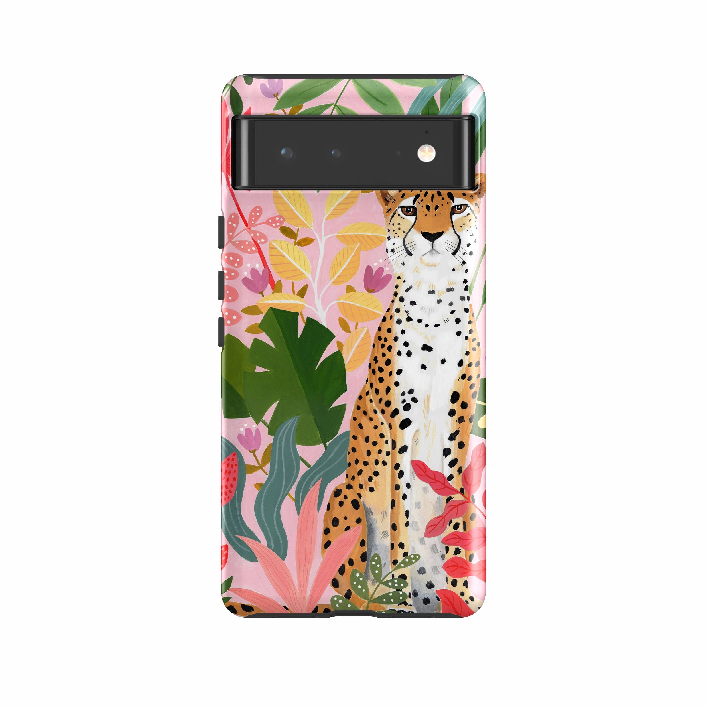 Smooth Layer Texture Versatile Design Google Tough Case -  Cheetah Jungle By Bex Parkin