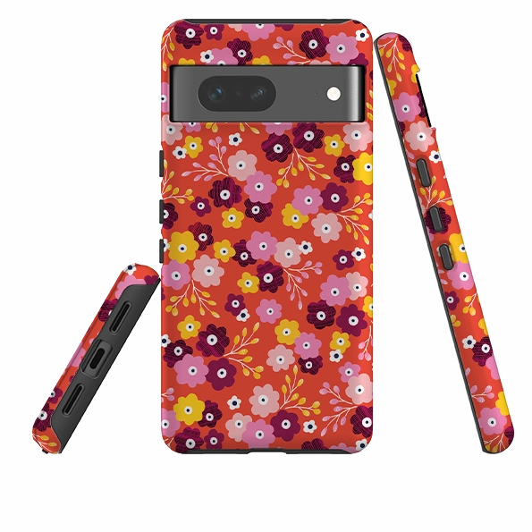 Premium Surface Finish Hybrid Frame Google Tough Case -  Cherry Blossom I By Ali Brookes