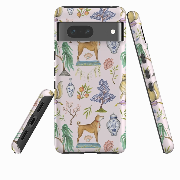 Protective Design Google Tough Case -  Chinoiserie Menagerie Pink By Catherine Rowe