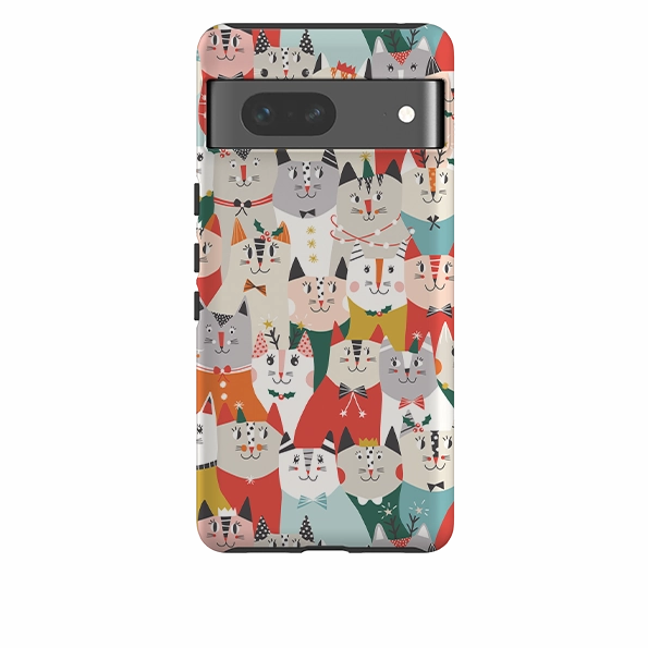 Premium Edge Soft Layer Texture Google Tough Case - Christmas Cats By Ali Brookes