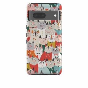 Premium Edge Soft Layer Texture Google Tough Case - Christmas Cats By Ali Brookes