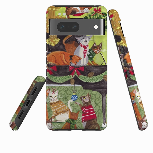 Google Tough Case - Christmas Cats II By Caroline Bonne Muller Stylish Touch clean design