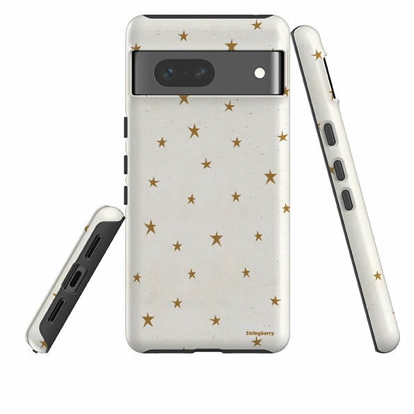 Polished Finish Texture Google Tough Case -  Christmas Stars By Katherine Rowe