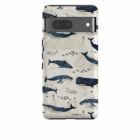 Modern Style Google Tough Case -  Christmas Whale III By Katherine Rowe