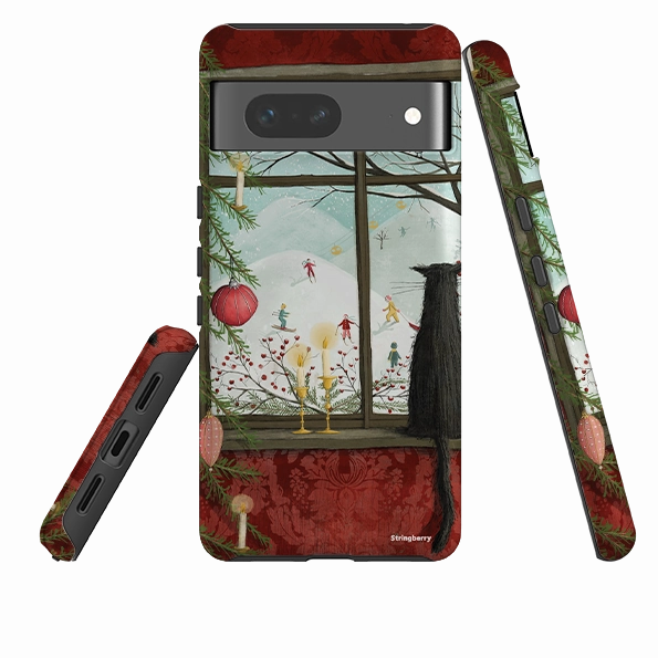 Matte Texture Finish Google Tough Case -  Christmas Window By Maja Lindberg