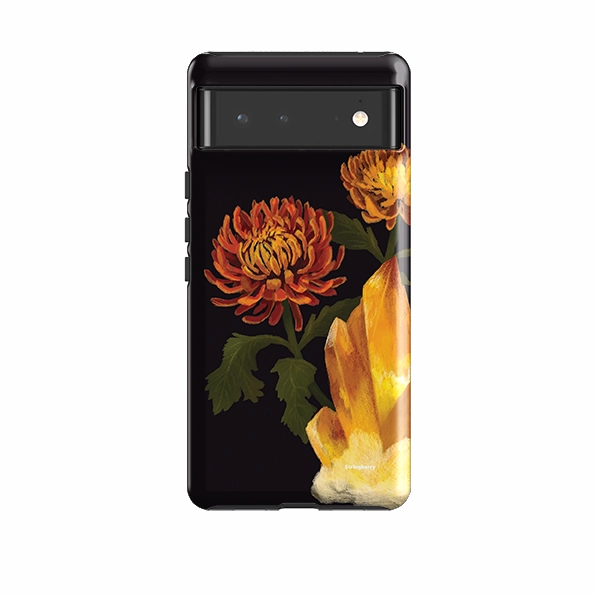 Gloss Surface Google Tough Case -  Chrysanthemum Citrine By Anna Stead