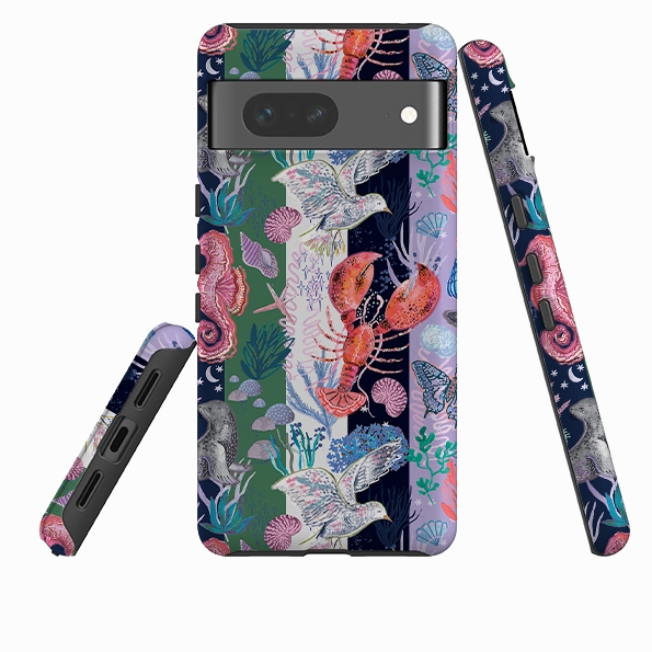 Protective Structure Google Tough  Case - Coastal Calling Stripe I by Emma Frances Grant