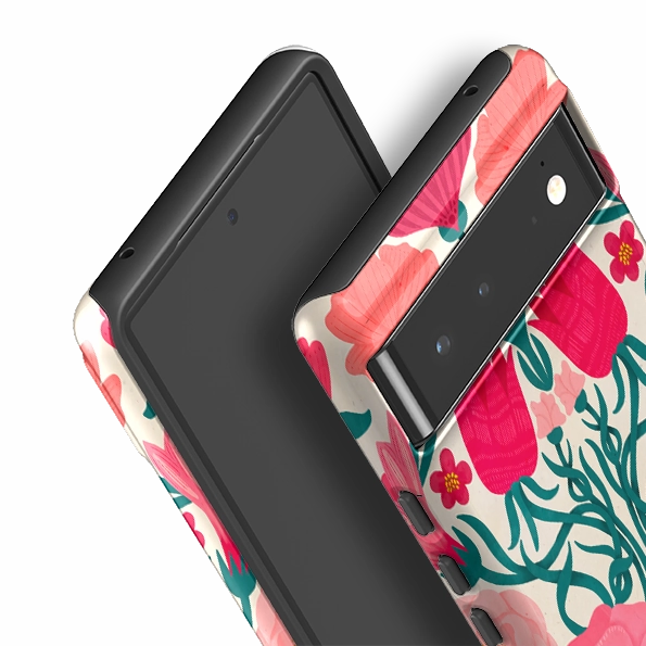 Google Tough Case -  Cream Flora By Nina Pace Protective Layer
