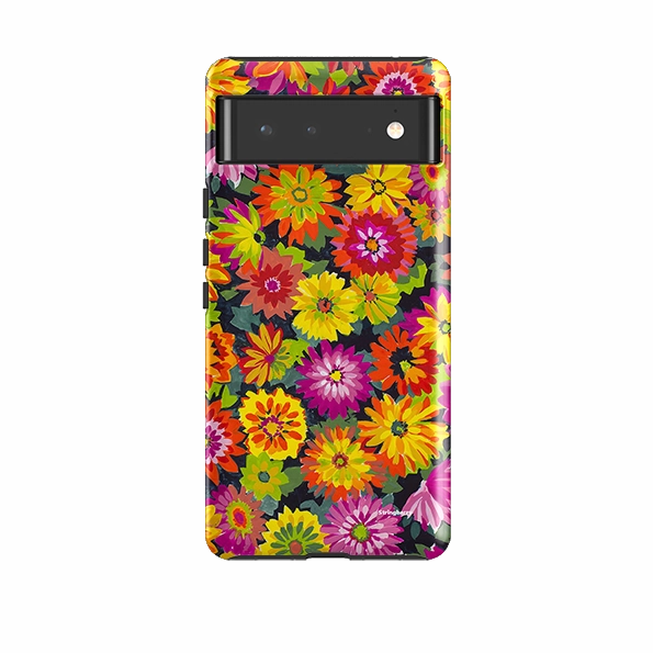 Vivid Surface Detail Magnetic Mount Compatible Google Tough Case -  Dahlia Garden By Sarah Campbell