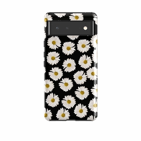 Google Tough Case -  Daises On Black Soft touch layer Car Accessory