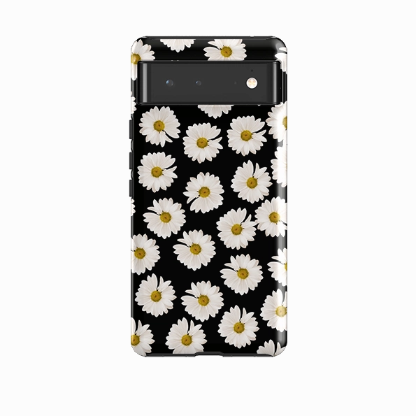 Google Tough Case -  Daises On Black Soft touch layer Car Accessory