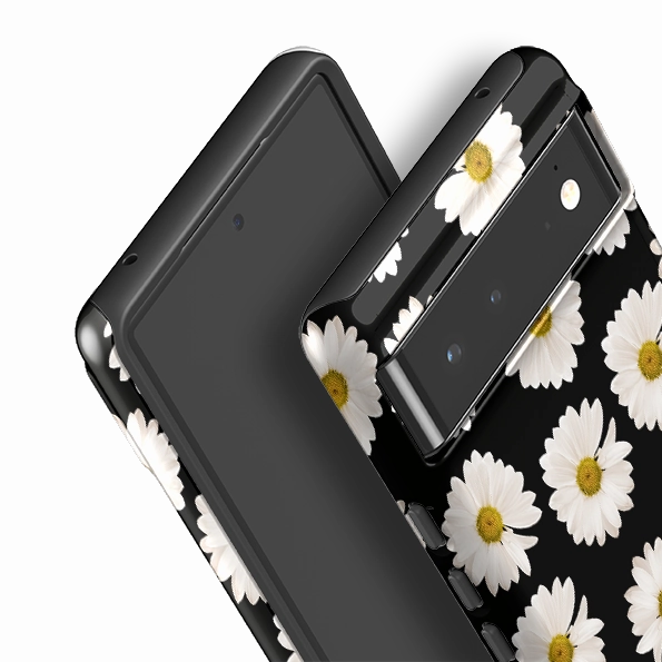 Google Tough Case -  Daises On Black Stylish Finish Modern Texture