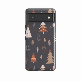 Soft Finish Layer Stylish Edge Google Tough Case -  Dark Xmas Trees