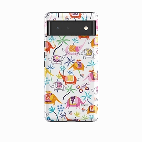 Google Tough Case -  Elephants And Trees By Ali Brookes Matte Feel Texture Rugged Pattern Design