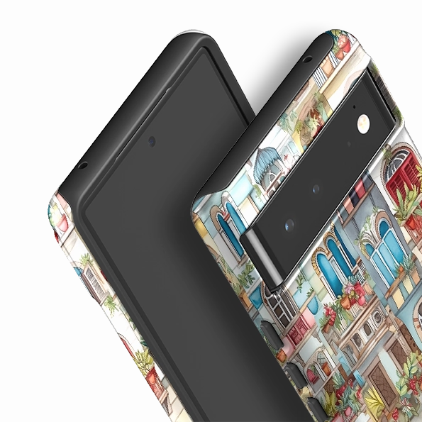 Minimal Style Comfort Texture Finish Google Tough Case -  Floral Balcony II