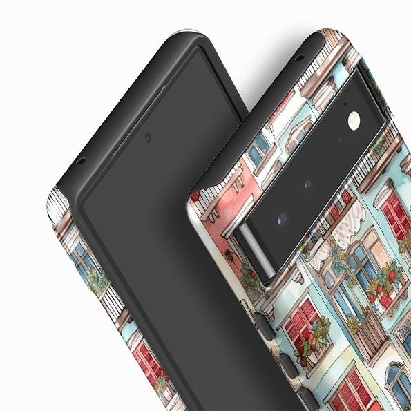 Shock Absorbing Gloss Finish Design Google Tough Case -  Floral Balcony