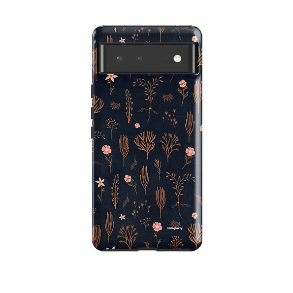 Luxury Shine Google Tough Case -  Floral Light Orange And Pink By Katherine Quinn