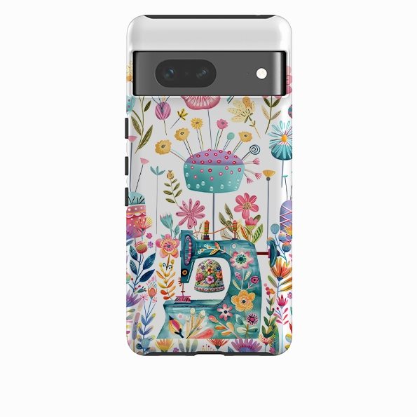 Flexible Grip Form Google Tough Case - Floral Sewing Machine