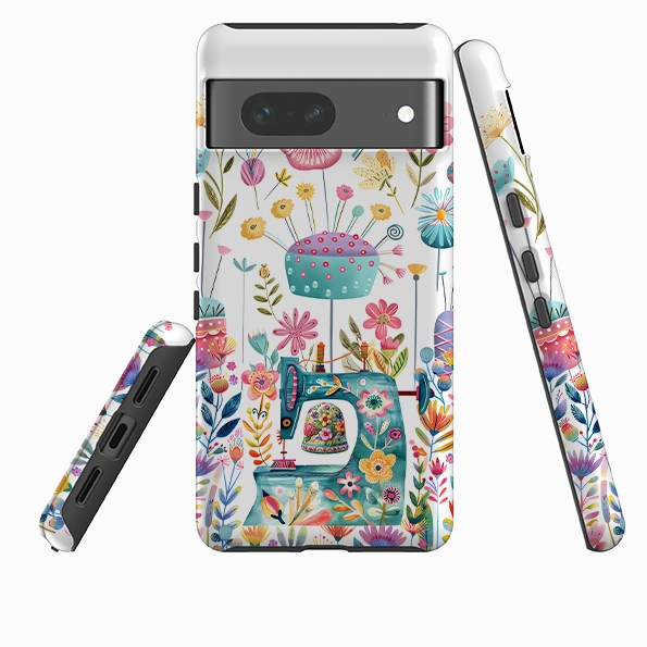 Google Tough Case - Floral Sewing Machine Everyday Comfort Luxury Build
