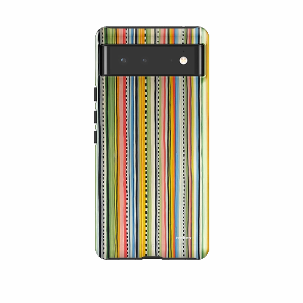 Sleek Edge Design Google Tough Case -  Flower Patch Stripe By Sarah Campbell