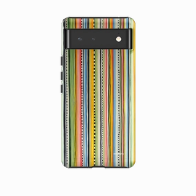 Sleek Edge Design Google Tough Case -  Flower Patch Stripe By Sarah Campbell