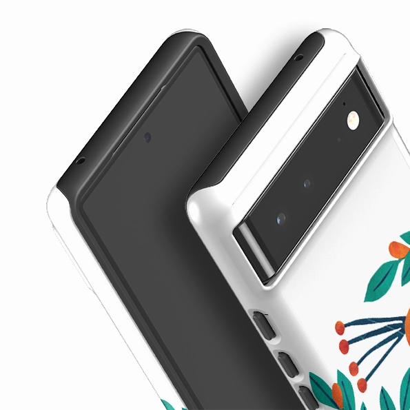 Google Tough Case -  Folk Peacock By Tracey English Luxury Appeal Wireless Charging Compatible