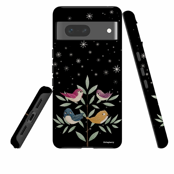 Soft Silicone Google Tough Case -  Garden Birds Black By Maja Lindberg