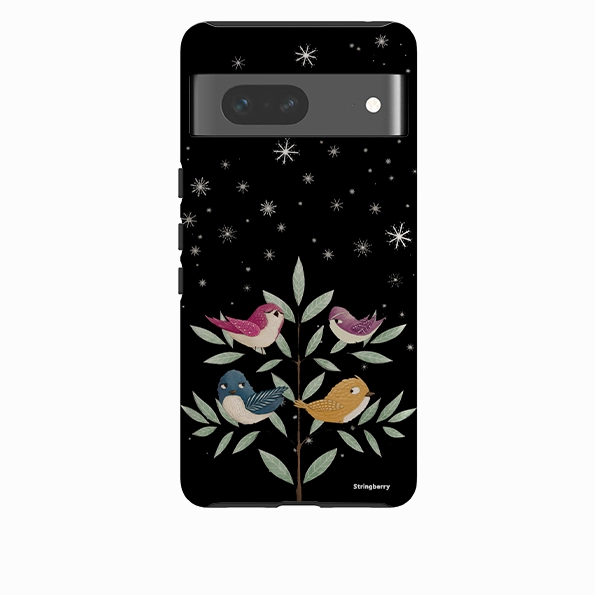 Google Tough Case -  Garden Birds Black By Maja Lindberg Durable Edge Minimal Shield