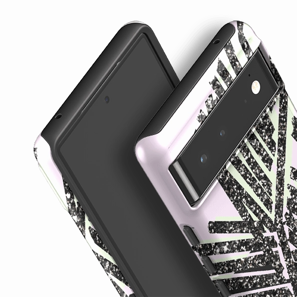 Hybrid Grip Finish Smooth Finish Touch Google Tough Case -  Glitter Palm By Kitty Joseph