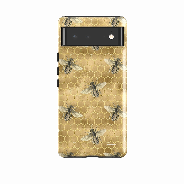 Google Tough Case -  Golden Bees Minimal Pattern Texture Flexible Layer Design