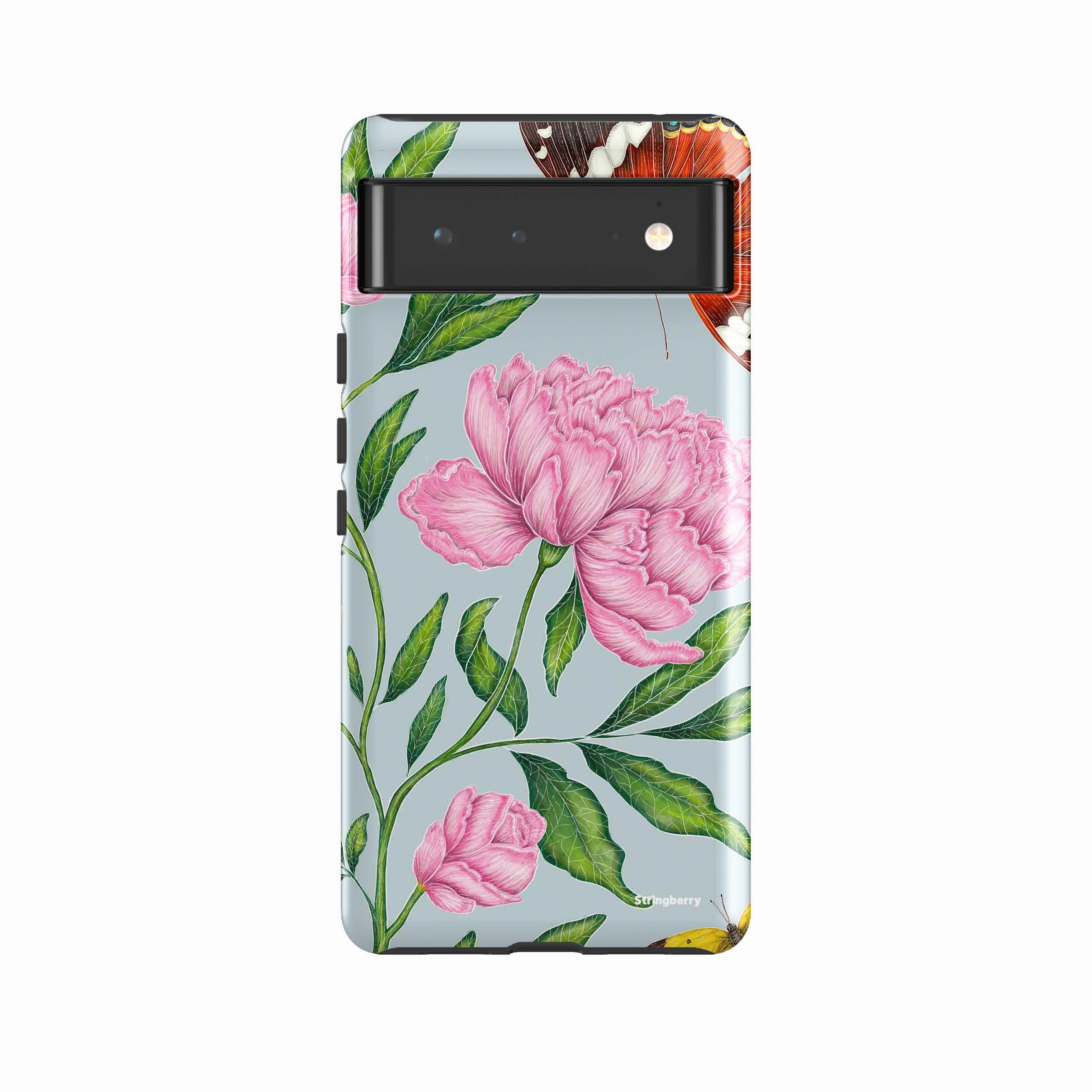 Sporty Appeal Luxury Pattern Google Tough Case -  Google Pixel Case Butterflies And Peonies By Catherine Rowe