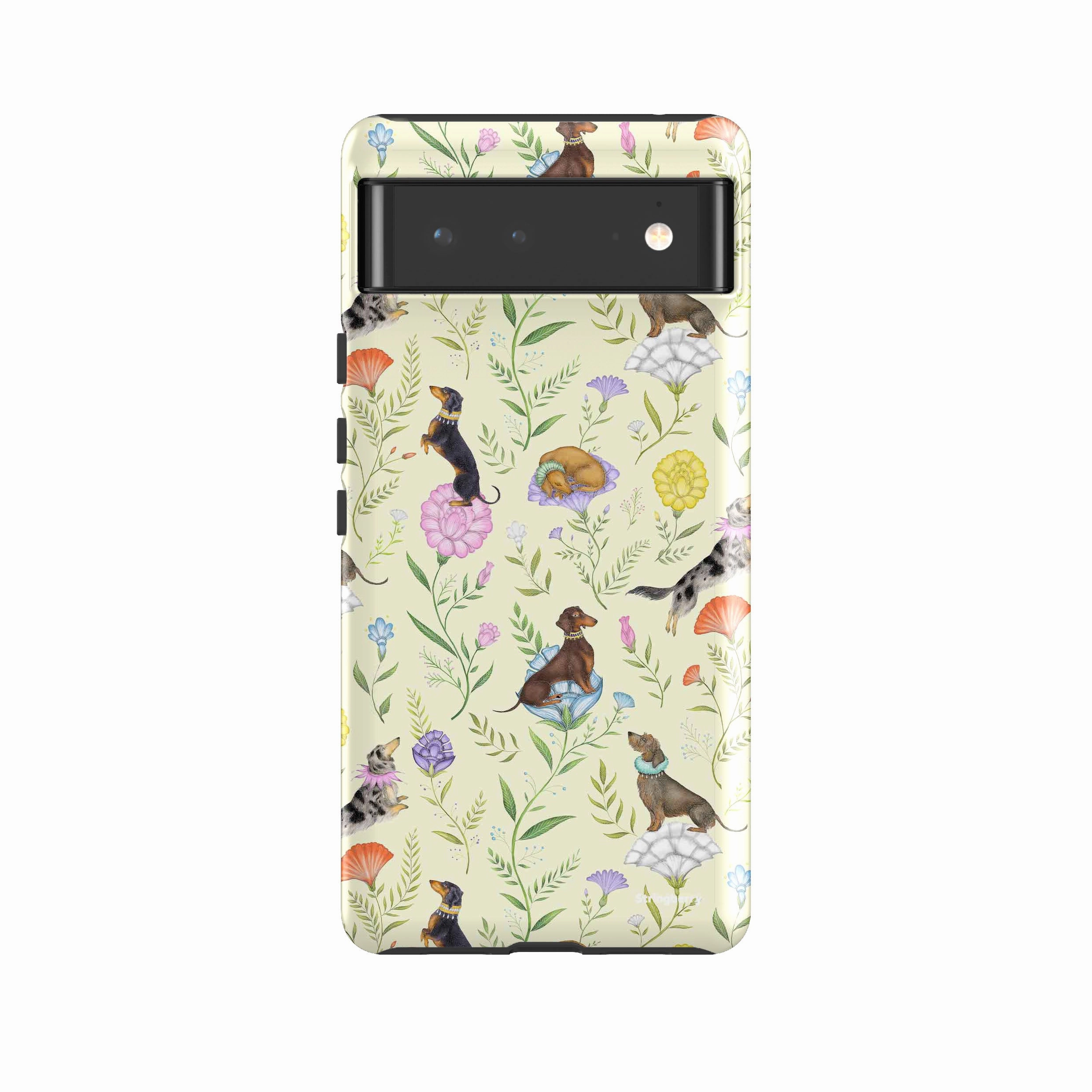 Google Tough Case -  Google Pixel Case Doxy Day Afternoon Buttercream By Catherine Rowe Premium Build Layer Durable Accessory