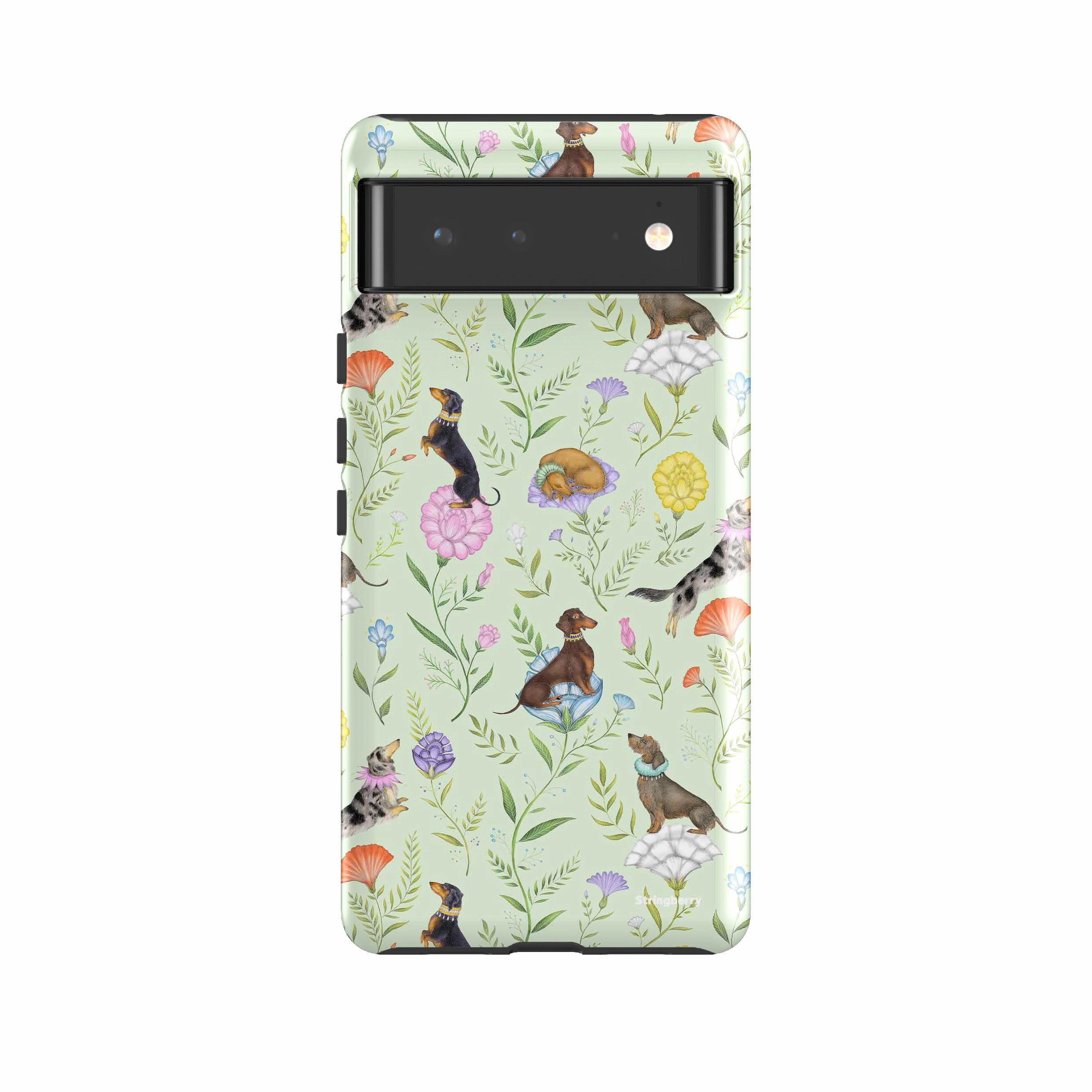 Vivid Coloration Google Tough Case -  Google Pixel Case Doxy Day Afternoon Pistachio By Catherine Rowe