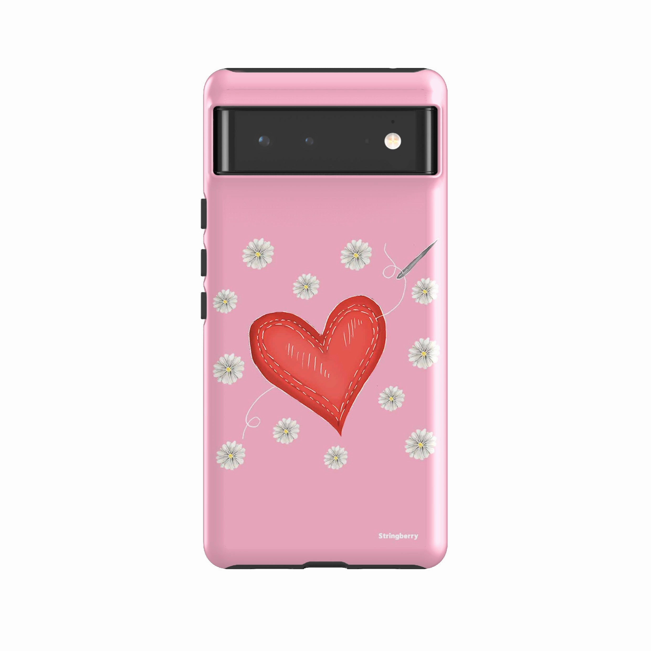 Lightweight Protection Google Tough Case -  Google Pixel Case Love Heart Sewing By Catherine Rowe