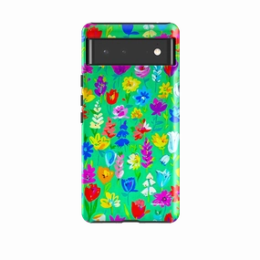Premium Grip Smooth Fit Google Tough Case -  Green Garden By Sarah Campbell