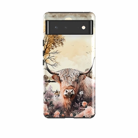 Classic Texture Flexible Pattern Google Tough Case -  Highland Cow IV
