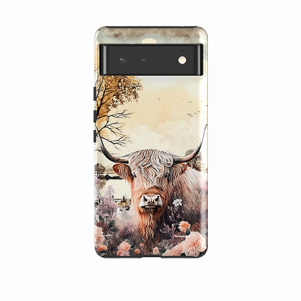 Classic Texture Flexible Pattern Google Tough Case -  Highland Cow IV