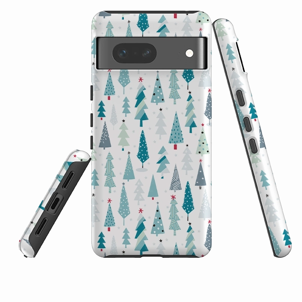Trendy Layer Travel Companion Google Tough Case - Little Xmas Trees By Ali Brookes
