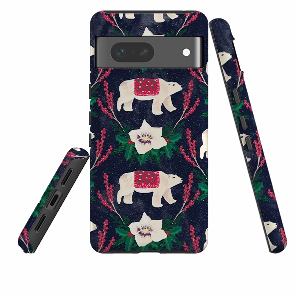 Everyday Look Polished Edge Google Tough Case - Midnight Polar Bears By Abby Jacobs