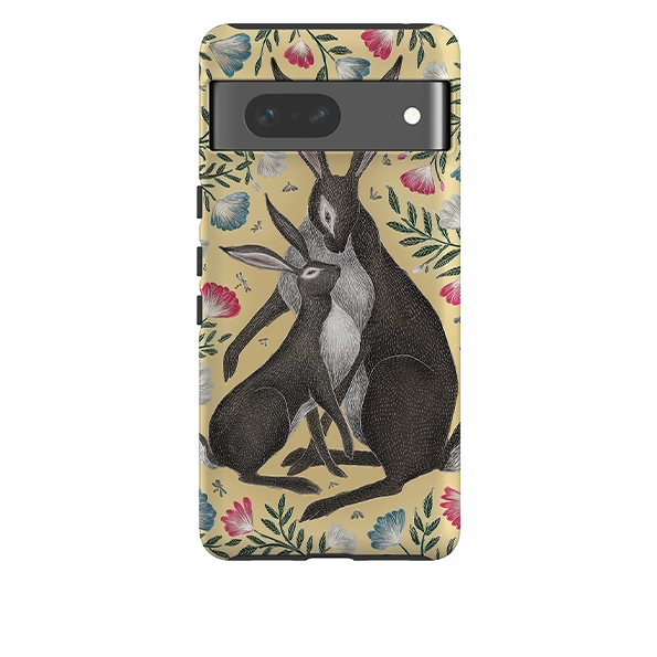 Google Tough Case -  Mother and Baby Hare By Catherine Rowe Comfort touch Easy Grip