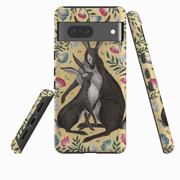 Slim Profile Google Tough Case -  Mother and Baby Hare By Catherine Rowe