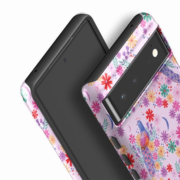 Google Tough Case -  Peacock Pattern Lilac By Lee Foster Wilson Resistant Layer